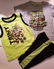 Nickelodeon Teenage Muntant Turtles Boys 3 Piece Short Outfit Size 7