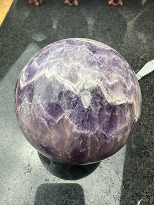 Große Traum Chevron Amethyst Kugel Kugel Natur Edelstein Kristall 956g M17