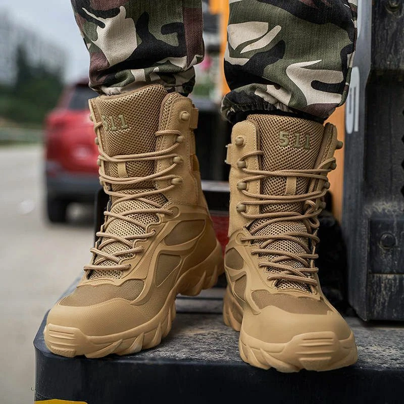 Hombre Zapatos De Trabajo Botas Militares Tácticas Alto Confort