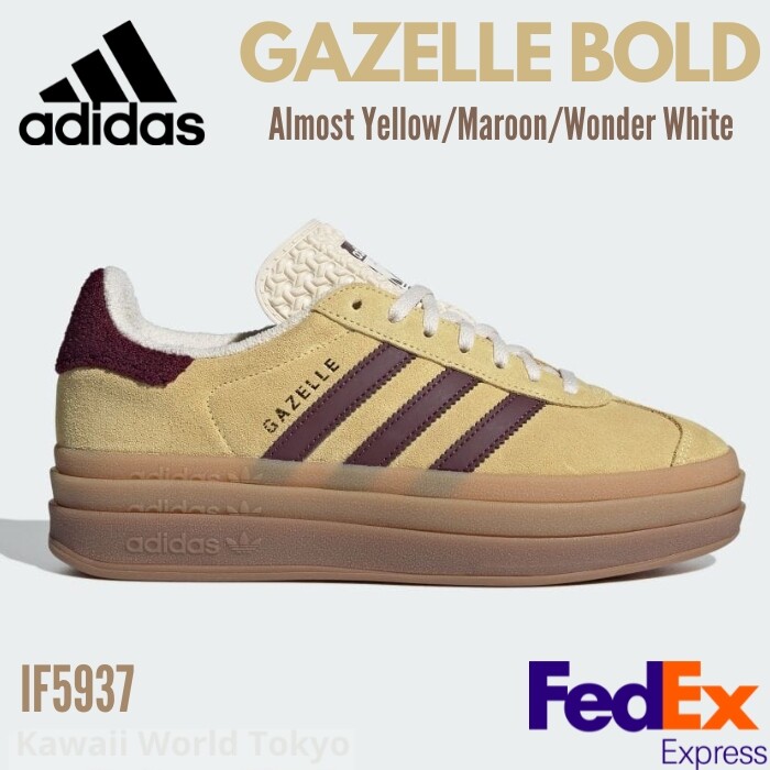 Adidas Originals GAZELLE BOLD Almost Yellow/Maroon IF5937