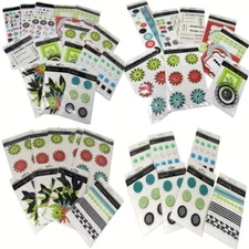 Bulk Lot #45 S.E.I. Black Orchid Craft Stickers Die-Cuts Brads + 55 pks 936 pcs