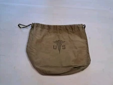US Military Issue Patients Personal Effects Cloth Bag Pull String Vintage J17
