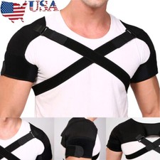 Double Shoulder Brace Support Torn Rotator Cuff Compression Sleeve Pain Relief
