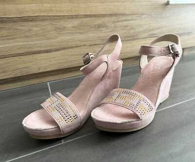 Saks Off 5th Fifth Avenue Keilsandaletten Damen, Gr. 37 Wildleder rosa, Neu