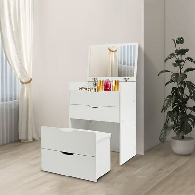 slim fit dress slacks White Corner Dressing Table with Bulbs, 5 Drawers LED Vanity Desk with  Stool  CLIPOP furniture