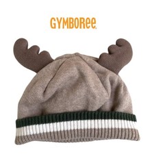 Gymboree Baby Gender Neutral Christmas Reindeer Beanie Hat Size 6-12 Months