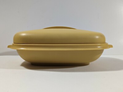 Vintage Tupperware Microwave Steamer Harvest  Gold Piece 1273 Rice Vegetables