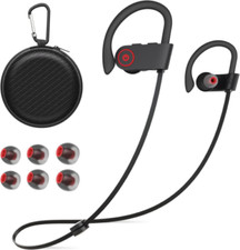 Bluetooth Wireless Headphones 16H Playtime Earbuds with Mic Normal, Black