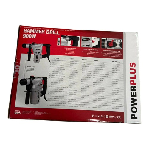 TRAPANO TASSELLATORE DEMOLITORE 900W POWERPLUS 3 FUNZIONI POWC1030 HAMMER DRILL - Foto 4 di 5