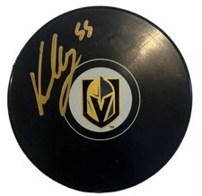 Keegan Kolesar Vegas Golden Knights Signed NHL Logo Puck COA