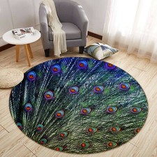 3D Peacock Tail B078 Animal Non Slip Rug Mat Elegant Photo Carpet Zoe