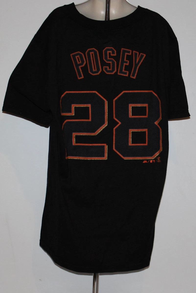 MLB San Francisco Giants Majestic Buster Posey Youth Large 14/16 Black T  Shirt