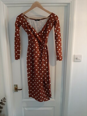 brown polka dot dress boohoo Nellie Maxi Dress | Brown Polka Dot | Womens
