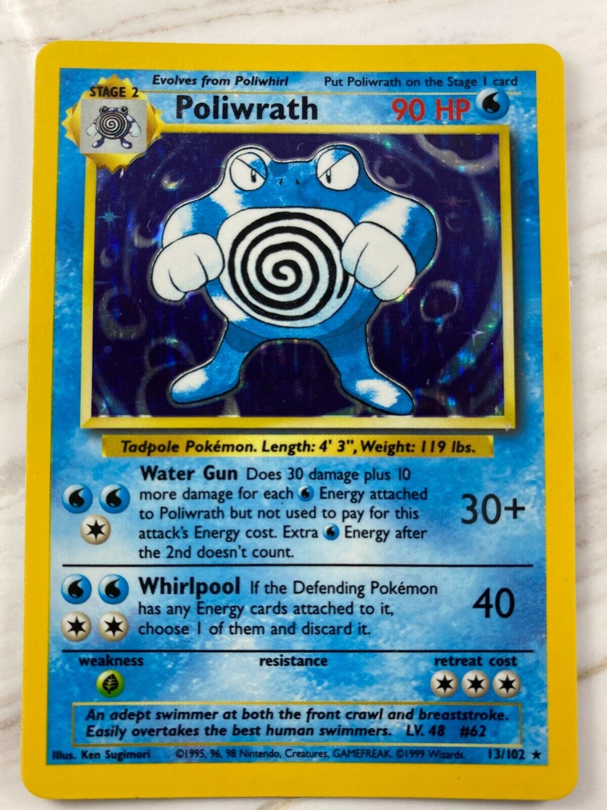 Poliwrath Holo 13/102 Base Set Pokemon Cards