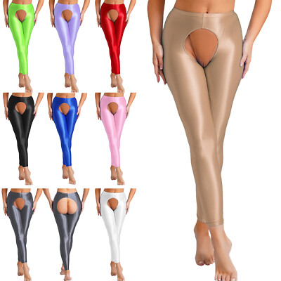 DE Damen Strumpfhose Offen Schritt Sexy Skinny Tight Pantyhoses Hohe Leggins