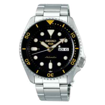 Seiko 5 Sports SRPD57K1 Men's Stainless Steel Black Analog Dial Automatic Watch