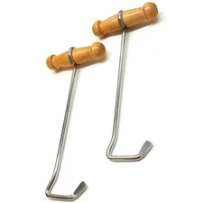 New 1 Pair Riding Boot Hooks With Wooden Handles