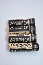Lot of 4 Autopoint Standard Leads No. 43N 24 HB Med. Black 10 Cents USA
