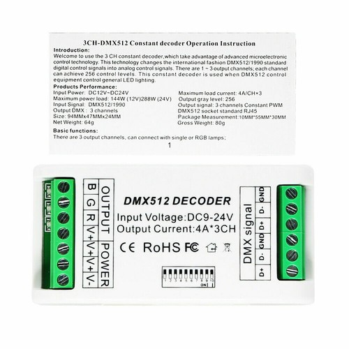 3/4/6/12/30CH- DMX512 RGB RGBW LED controller dmx decoder Dimmer Driver - Picture 6 of 16