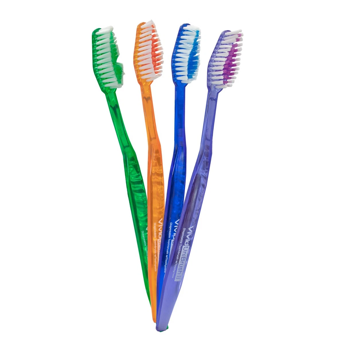 Adult Pre Pasted Disposable Toothbrushes 100 per pack Assorted Colors Prepasted
