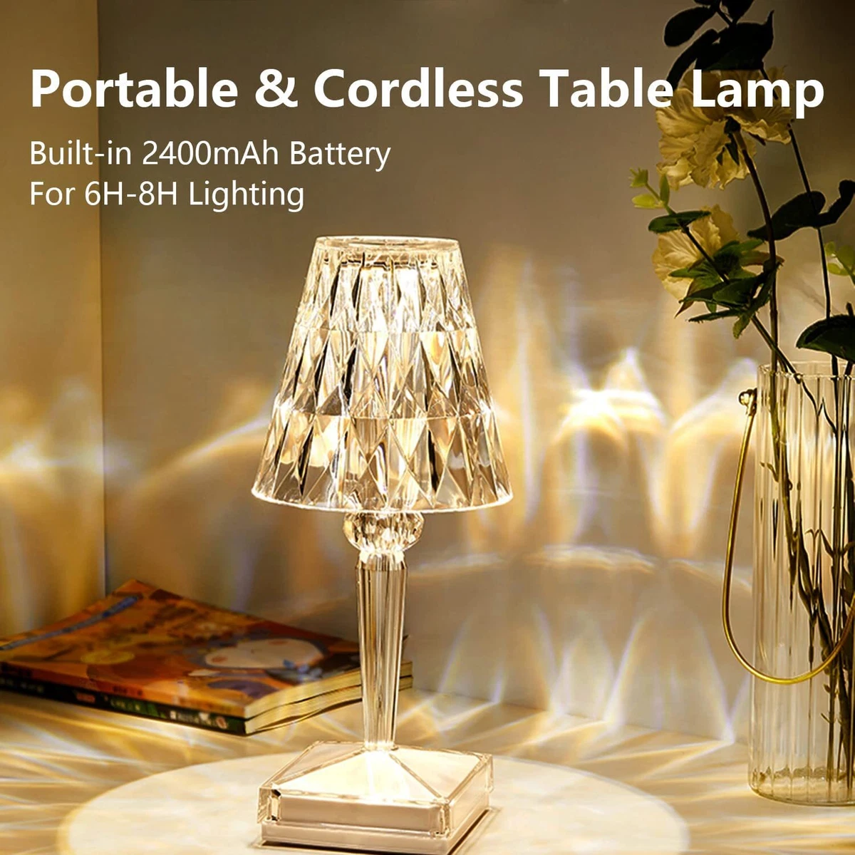 Light up crystal lamp outlet