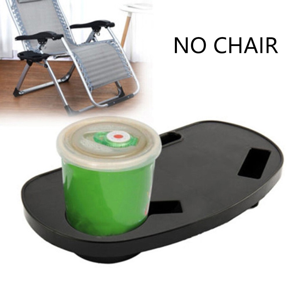 Space saving Folding Chair Tray Attachable Cup Holder and Phone Slot