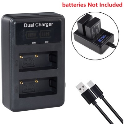 USB Dual Battery Charger for Fujifilm NP-W126 NP-W126s Fuji X100V X100F Camera