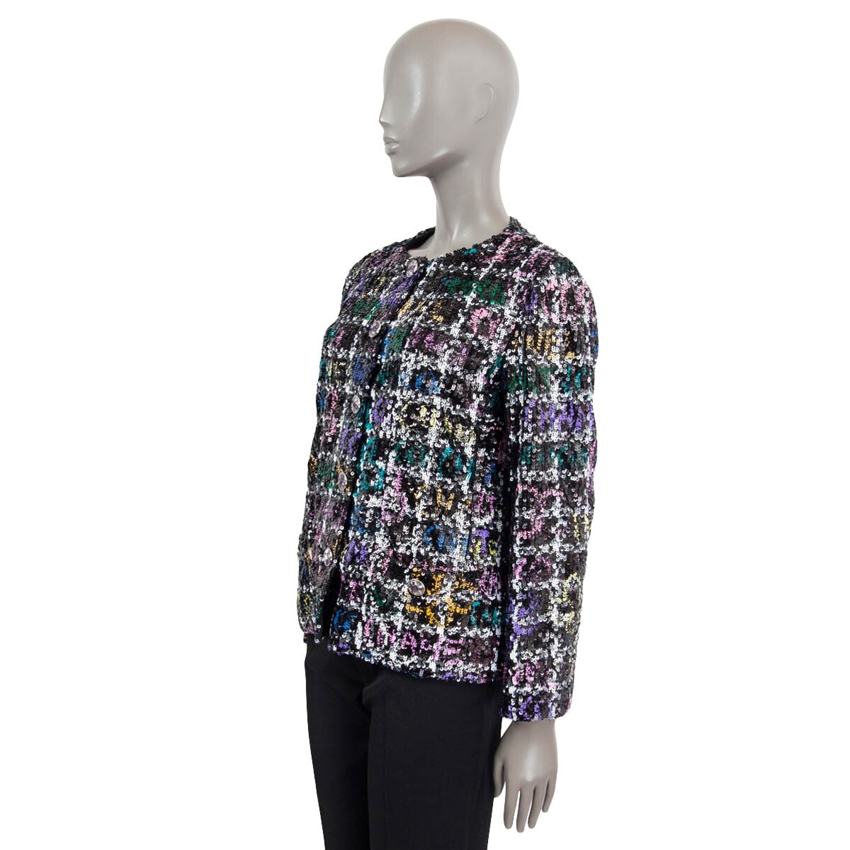 67149 auth CHANEL multicolor 2022 22A FLORENCE SEQUIN Jacket 42 L