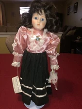 Heritage Mint Ltd America's Porcelain Dolls Brooke 16" Doll With Stand And Tags