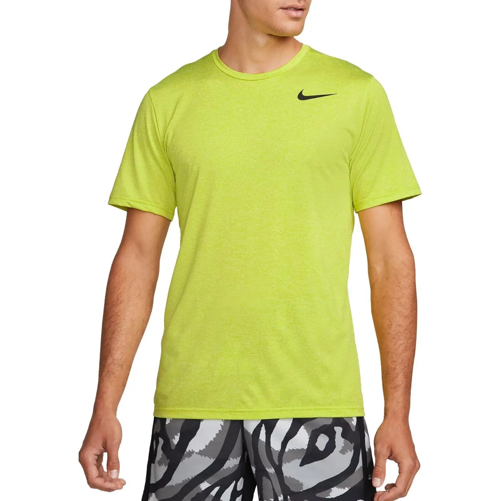 Nike Dri-FIT Static Short Sleeve Running Training Workout Gym Tee Volt Mens XL