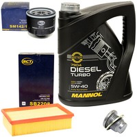 MotoröL Filter Set 5W40 5 Liter + ÖLablassschraube FüR Renault Clio III Dci 1.5