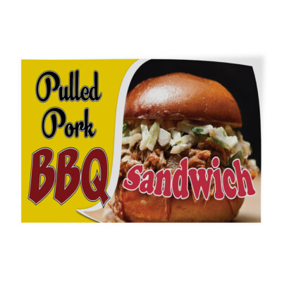 Decal Stickers Pulled Pork Bbq Sandwich B Vinyl Store Sign Label
