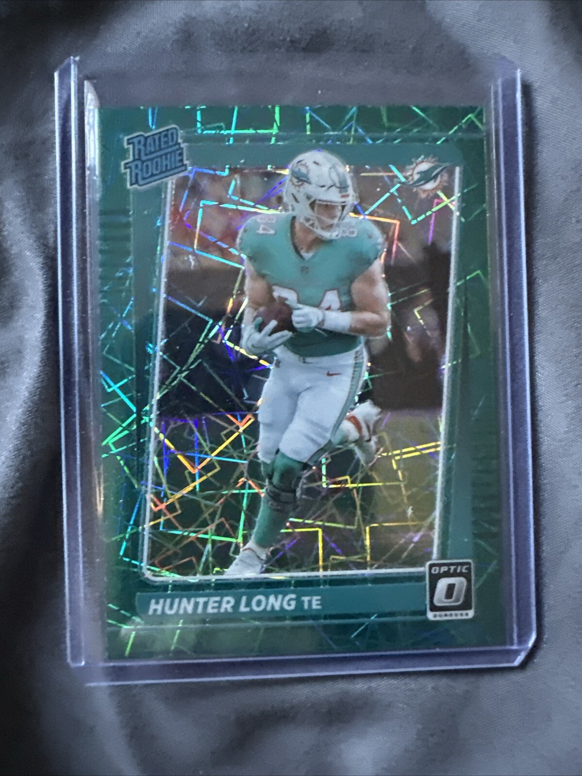 2021 Donruss Optic Hunter Long Rated Rookie Teal Velocity #281 Dolphins RC SP