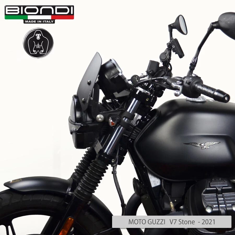 BIONDI PARABREZZA SPORT CUPOLINO BASSO NERO OPACO MOTO GUZZI V7 III 2017-2020 - Immagine 4 di 4