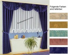 Gardine Vorhang Seitenschal mit Raffhalter & Muschelbogen Querbehang Sylt Typ225