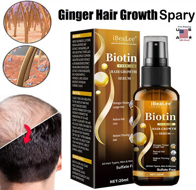 Biotin Hair Growth Spray Anti Hair Loss Fast Regrowth Scalp Treatment Serum US