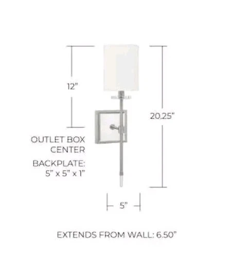 Capital Lighting 1-Light Wall Sconce Brushed Nickel 628413BN-684 White Shade - Picture 2 of 2