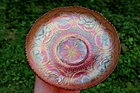 ANTIQUE FENTON DRAGON AND LOTUS CARNIVAL GLASS ICE CREAM BOWL - MARIGOLD