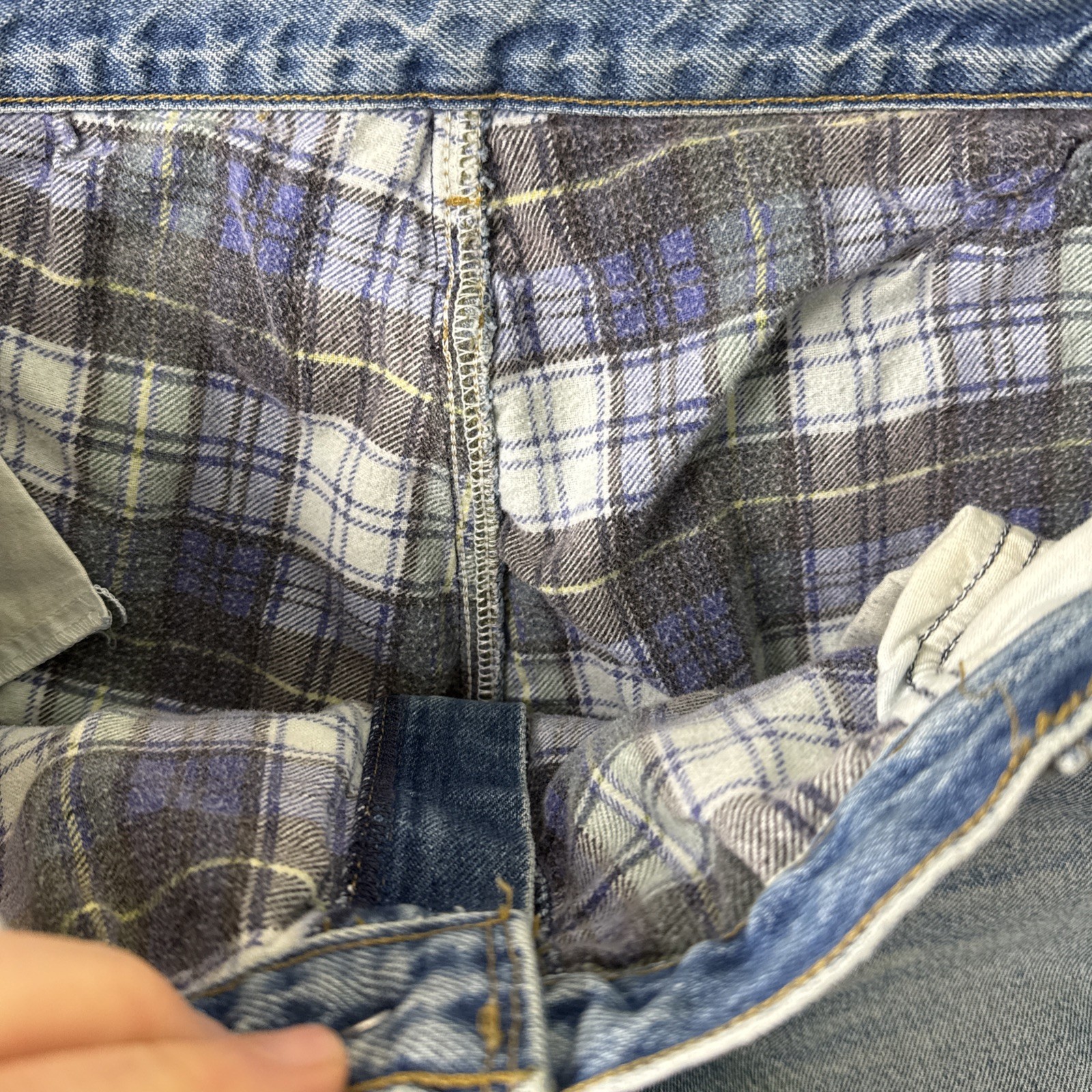 Vintage Carhartt Mens Jeans Blue Flannel Lined Relaxed Fit USA Baggy 40 x 30 thumbnail 8