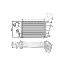 Ladeluftkühler luftgekühlt Alu 167 mm - 241 mm VALEO für u.a. ALFA ROMEO 147
