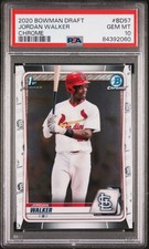 2020 2025 BOWMAN DRAFT CHROME JORDAN WALKER RC #BD57 PSA 10 ST. LOUIS CARDINALS