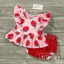 Pete  Lucy Ladybug Girl Bummie Set 0-3 mos NWT