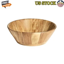Acacia Wood Serving Bowl Versatile Kitchen Salads Fruit Decorative Centerpiece