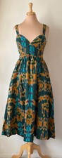 Ulla Johnson Size 8 Sarika Tie Back Ikat Cotton Midi Dress NWT $890