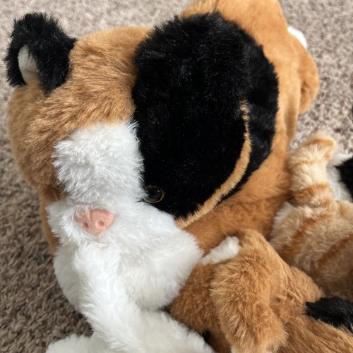 Aurora Calico Cat Mom with Baby Kitten Plush Stuffed Animal Baby Kitties - Picture 2 of 8