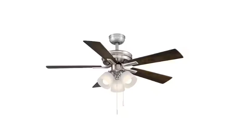 Hampton Bay Sinclair II 44 in. Indoor Brushed Nickel LED Ceiling Fan with Light - Image 2 of 4