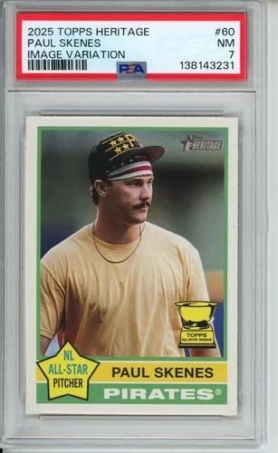 2025 Topps Heritage Paul Skenes Image Variation PSA 7