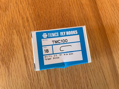 TMC 100 Size 18 Package of 100 Fly Tying Hooks Tiemco