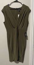 Large Express Olive Draped Dress