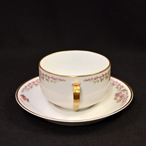 Limoges Haviland 2 Cups & 2 Saucers Schleiger 534 Pink Roses Gold Trim 1894-1931 - Picture 6 of 24